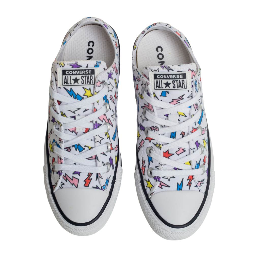Tênis Casual Feminino Converse All Star Chuck Taylor Branco E Colorido