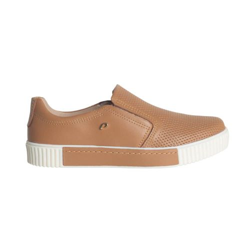 Tênis Moda Casual Feminino Em Couro Pegada Whisky