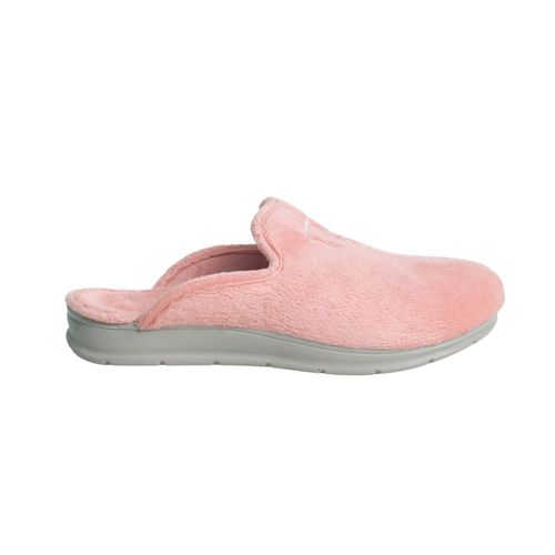 Pantufa Feminina Aberta Em Tecido Pegada Rosa