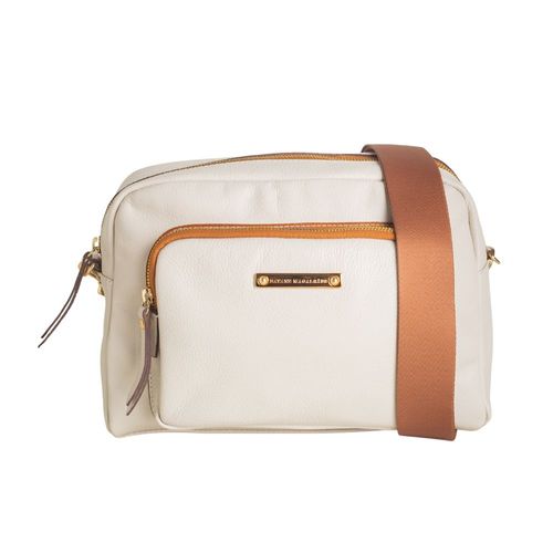 Bolsa Couro Média Transversal Dayane Magalhães Off White