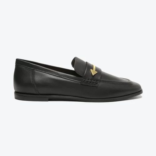 Mocassim Feminino Desmond Triangle Couro Schutz Preto