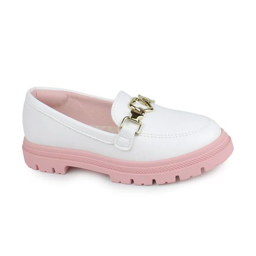 Sapato Infantil Molekinha Branco E Rosa