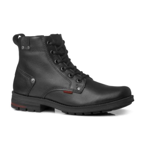Bota Masculina Coturno Em Couro Pegada Preta
