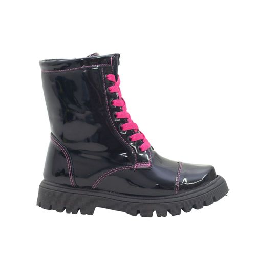 Bota Infantil Coturno World Colors Verniz Preto