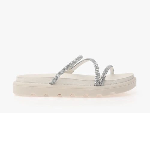 Tamanco Feminino Papete Vizzano Strass Branco