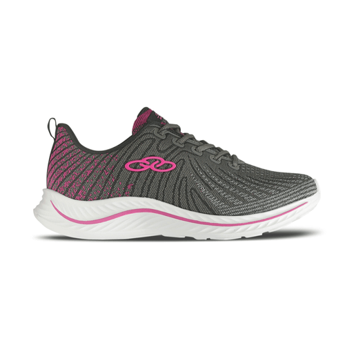 Tênis Feminino Running Olympikus Boreal Chumbo E Rosa