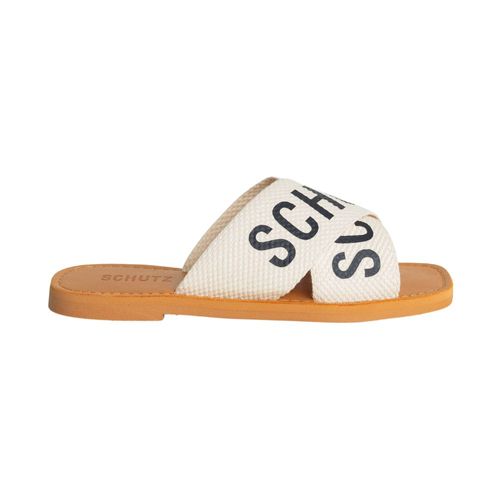 Tamanco Feminino Rasteiro De X Schutz Logo Branco