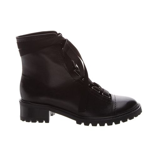 Bota Coturno Feminino Tratorado Amarração Couro Schutz Preta