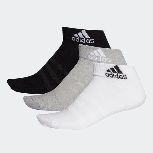 Kit Meia Unissex Adidas Cushioned Ankle 3 Pares Cinza Branco E Preto