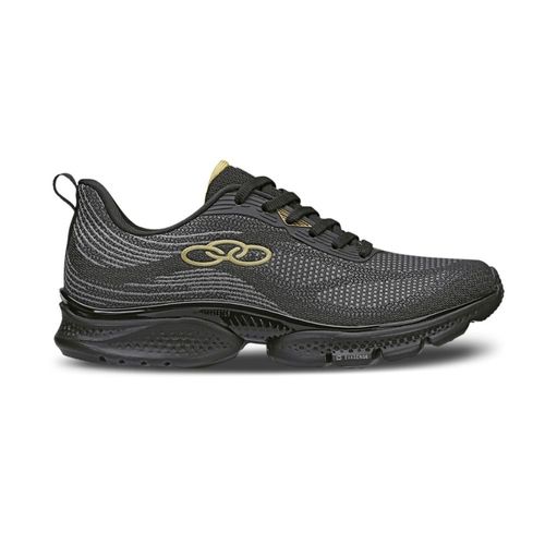 Tênis Running Feminino Celeste Olympikus Preto E Dourado