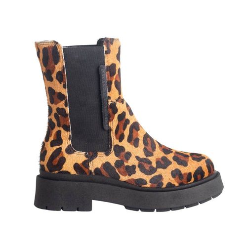 Bota Feminina Coturno Couro Dayane Magalhães Animal Print