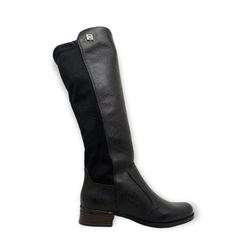 Bota Feminina Montaria Em Couro Pegada Preta
