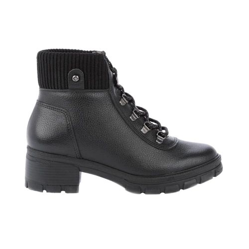 Bota Feminina Coturno Em Couro Pegada Preta