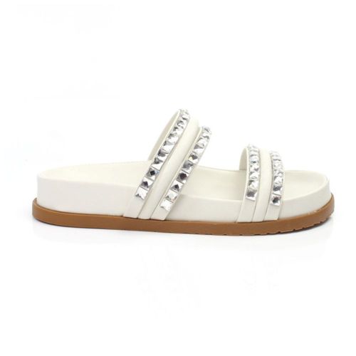 Tamanco Feminino Papete Addan Strass Branco