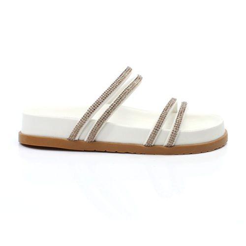 Tamanco Feminino Papete Addan Strass Branco