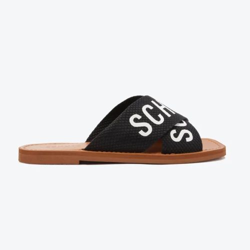 Rasteira Feminina De X Schutz Logo Schutz Preta