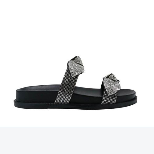 Tamanco Feminino Papete Brilho Laço Schutz Preto