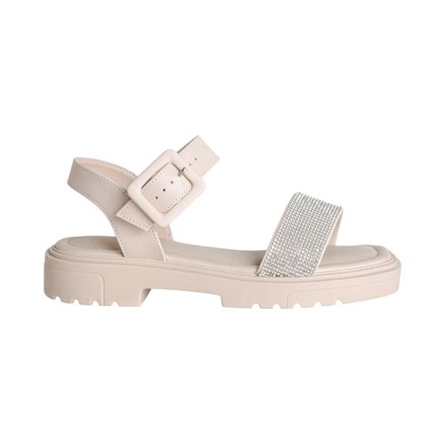Sandália Papete Feminina Tratorada Dayane Magalhães Flash Off White Com Strass