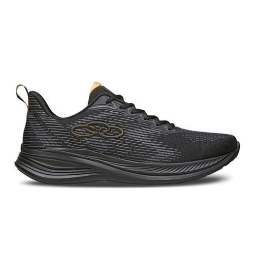 Tênis Casual Masculino Olympikus Marte Preto E Dourado