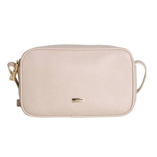 Bolsa Feminina Transversal Dayane Magalhaes Couro Creme