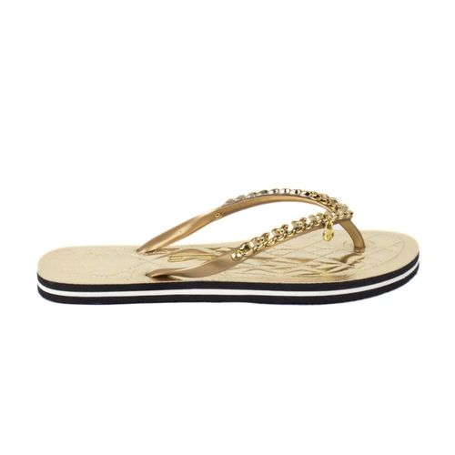 Chinelo Feminino Dedo Santa Lolla Flip Flop Dourado