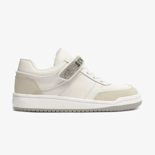 Tênis Feminino Couro Velcro Brilho Schutz Branco