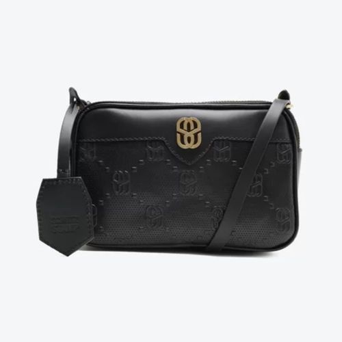 Bolsa Feminina Tiracolo Daisy Stamp Couro Schutz Preta