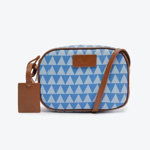 Bolsa Feminina Tiracolo Trianglel Schutz Azul E Marrom