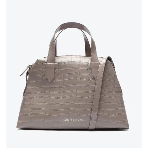 Bolsa Feminina Tote Média Sami Croco Schutz Cinza