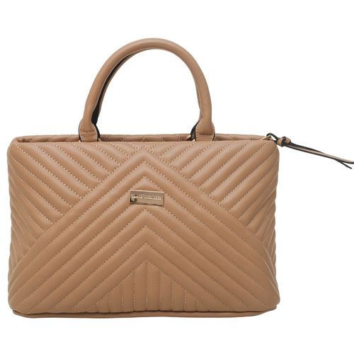 Bolsa Satchel Feminina Dayane Magalhães Bege