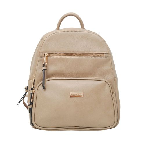 Mochila Grande Com Bolso Dayane Magalhães Bege