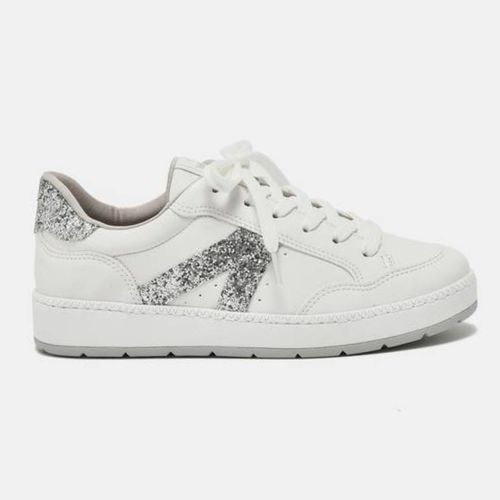 Tênis Moda Feminino Casual Via Marte Branco E Prata