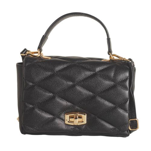 Bolsa Transversal Matelassê Couro Dayane Magalhães Preta