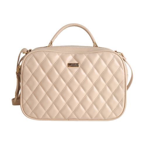 Bolsa Feminina Transversal Dayane Magalhães Matelassê Creme