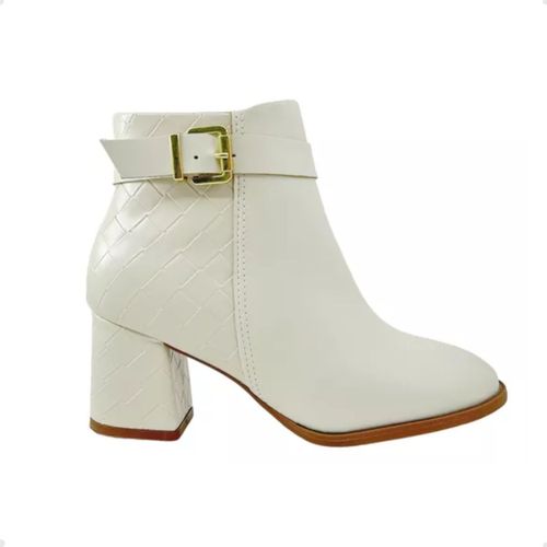Bota Feminina Cano Médio Modare Off White