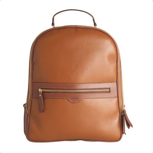 Mochila Feminina Caramelo De Couro  Dayane Magalhães
