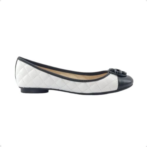 Sapatilha Feminina Bico Redondo Capodarte Branco E Preto