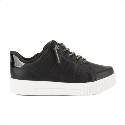 Tênis Casual Menina Infantil Pink Cats Preto