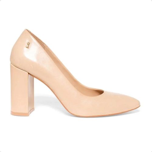 Sapato Feminino Salto Alto Grosso Santa Lolla Bege
