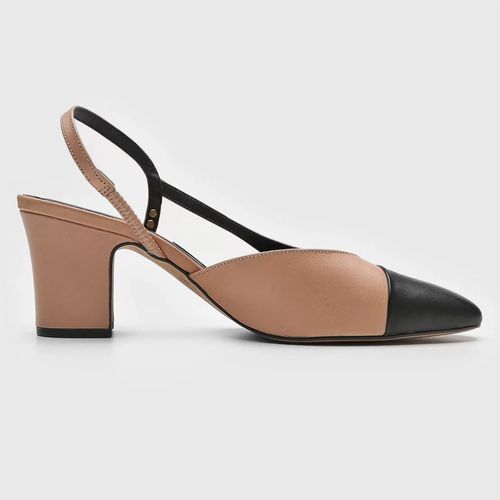 Sapato Feminino Salto Alto Grosso Santa Lolla Bege