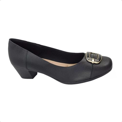 Sapato Feminino Salto Médio Grosso Usaflex Preto