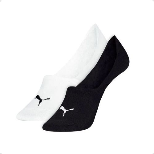 Kit Meia Masculina Invisivel Puma 39/42 Branco E Preto