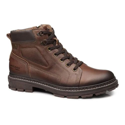 Bota Masculina Em Couro Coturno Pegada Marrom