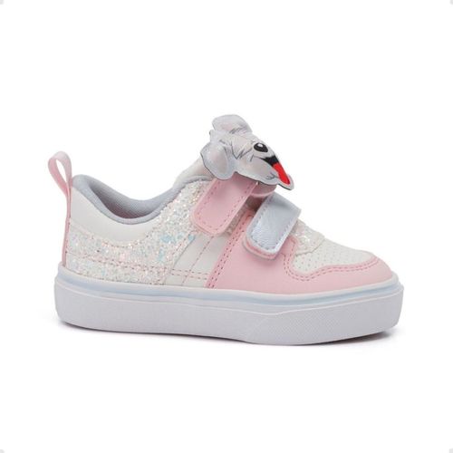 Tênis Casual Bebê Klin Branco E Rosa