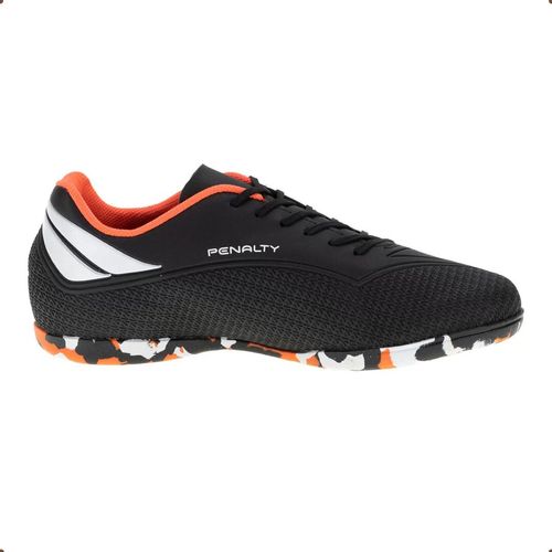 Chuteira Masculina Indoor Penalty Fúria Preto E Laranja