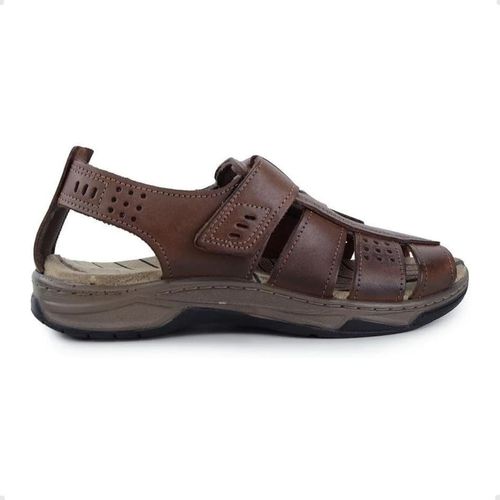 Sandália Masculina Em Couro Pegada Marrom