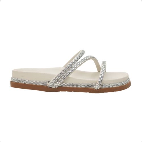 Tamanco Papete Celeste Dayane Magalhães Strass Off White