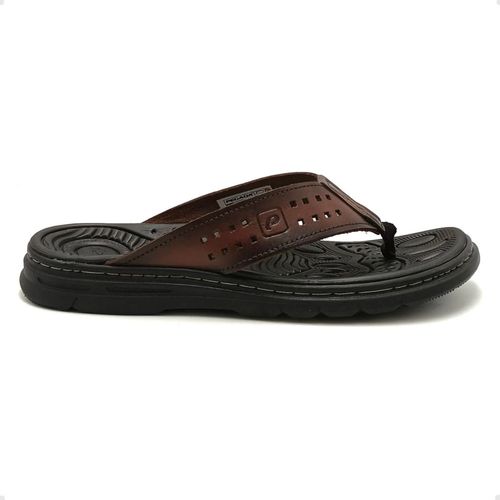 Chinelo Masculino Dedo Em Couro Pegada Pinhão