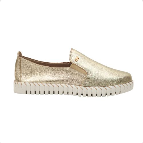Tênis Slip On Couro Celeste Dayane Magalhães Dourado