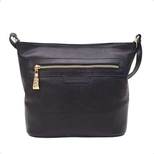 Bolsa De Couro Crossbody Dayane Magalhães Preta